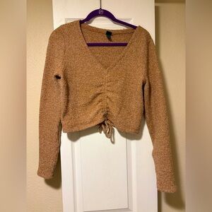 ❤️Wild Fable fuzzy brown cropped sweater size xl